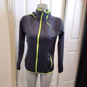 Champion Women S/P Black Trimed in Lime Green Hoodie Jacket